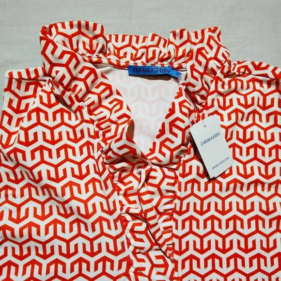 J. McLaughlin Women's Medium Sleeveless Durham Sleeveless Ruffle Top NWT - Picture 2 of 7